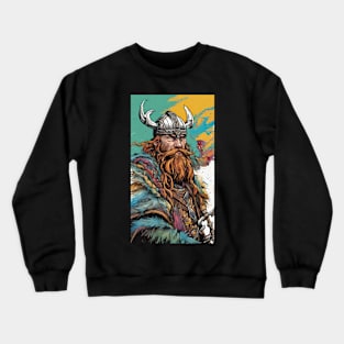 Vibrant Viking Spirit Warrior Watercolour Helmet Crewneck Sweatshirt